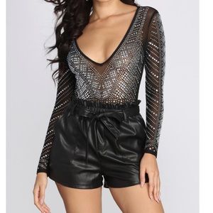 Rhinestone Mesh Bodysuit